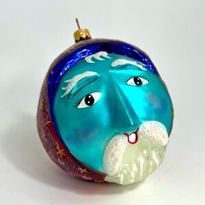 VTG 1997 Christopher Radko NORTHERN KNIGHT Blue FACE Ornament 97-167-0